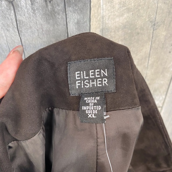 Eileen Fisher Suede 27” Gored Skirt With Yoke in Chocolate Brown Size XL New! - Picture 6 of 8